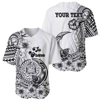Ia Orana Tahiti Personalised Baseball Jersey French Polynesia Hook Tattoo Special White Color LT9 - Polynesian Pride