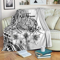 Ia Orana Tahiti Personalised Blanket French Polynesia Hook Tattoo Special White Color LT9 White - Polynesian Pride