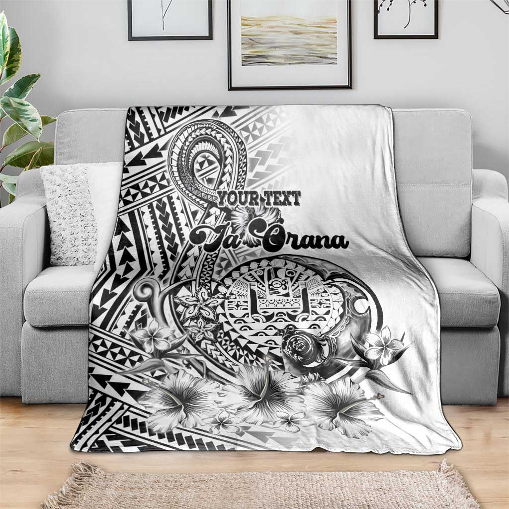 Ia Orana Tahiti Personalised Blanket French Polynesia Hook Tattoo Special White Color LT9 - Polynesian Pride