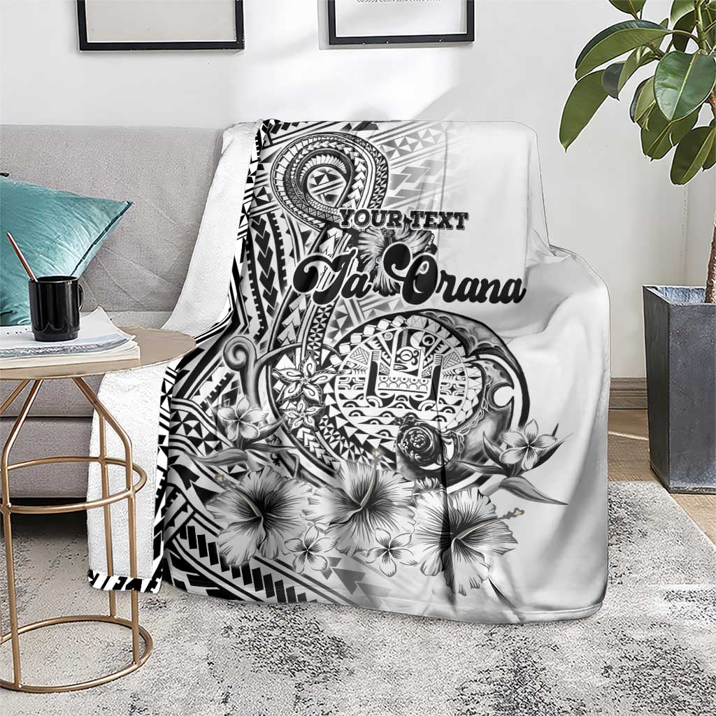Ia Orana Tahiti Personalised Blanket French Polynesia Hook Tattoo Special White Color LT9 - Polynesian Pride