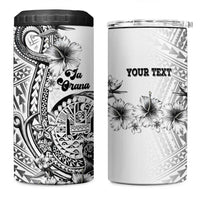 Ia Orana Tahiti Personalised 4 in 1 Can Cooler Tumbler French Polynesia Hook Tattoo Special White Color LT9 One Size: 16 oz White - Polynesian Pride