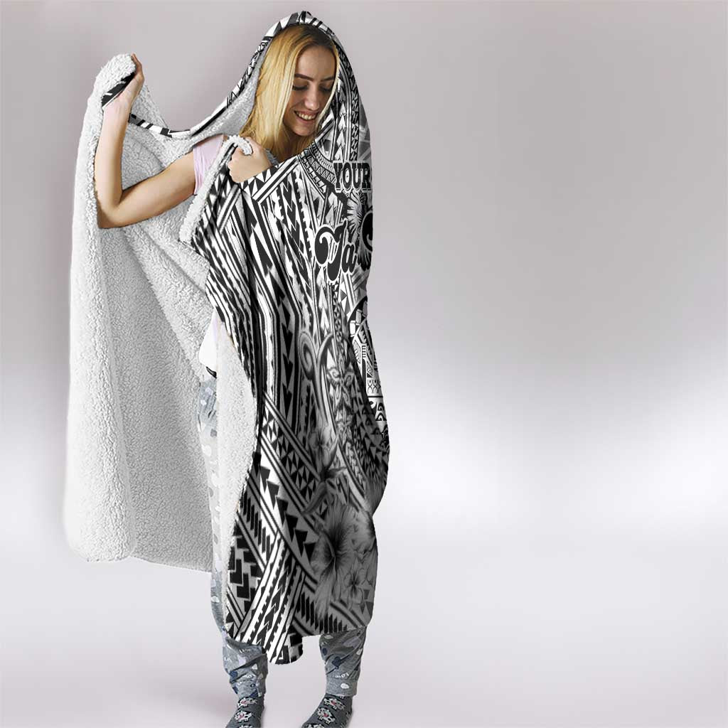 Ia Orana Tahiti Personalised Hooded Blanket French Polynesia Hook Tattoo Special White Color LT9