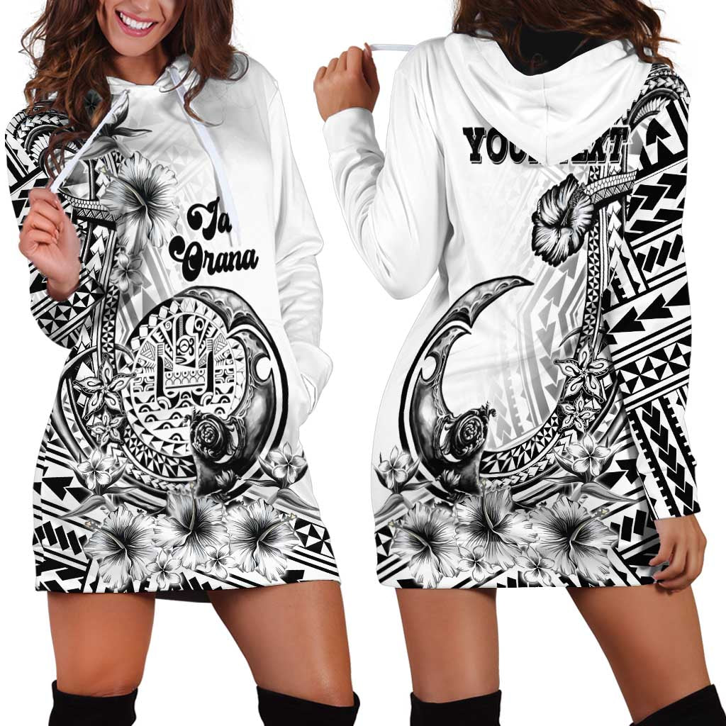 Ia Orana Tahiti Personalised Hoodie Dress French Polynesia Hook Tattoo Special White Color LT9 - Polynesian Pride