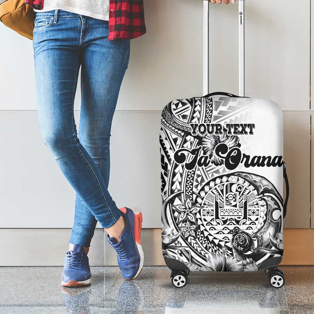 Ia Orana Tahiti Personalised Luggage Cover French Polynesia Hook Tattoo Special White Color LT9 - Polynesian Pride