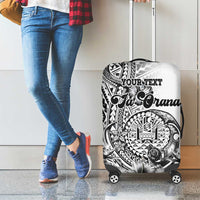 Ia Orana Tahiti Personalised Luggage Cover French Polynesia Hook Tattoo Special White Color LT9 - Polynesian Pride