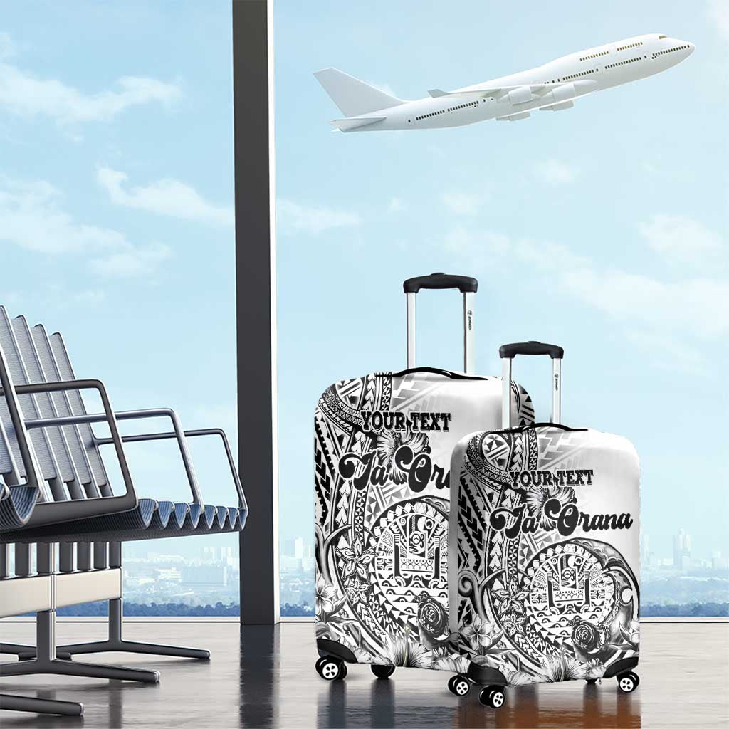 Ia Orana Tahiti Personalised Luggage Cover French Polynesia Hook Tattoo Special White Color LT9 - Polynesian Pride