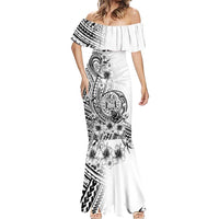 Ia Orana Tahiti Personalised Mermaid Dress French Polynesia Hook Tattoo Special White Color LT9 - Polynesian Pride