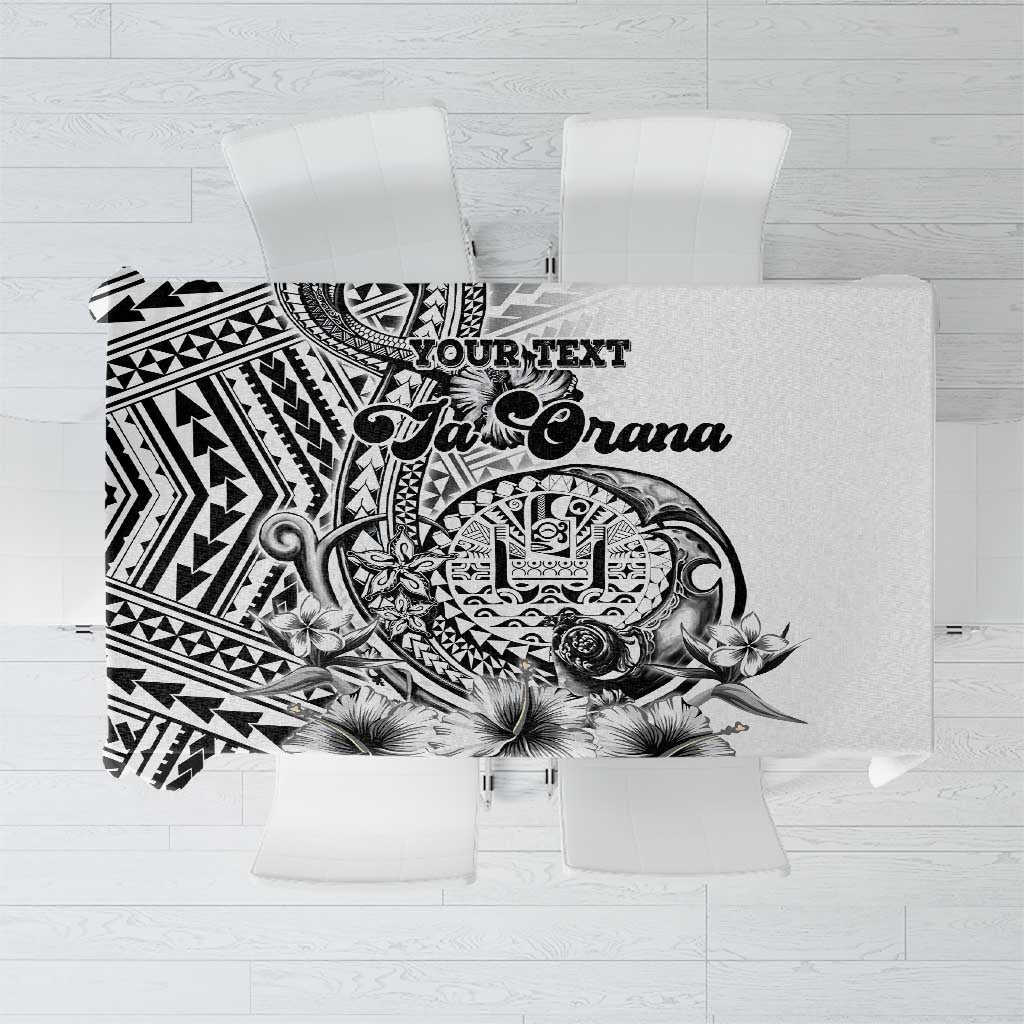 Ia Orana Tahiti Personalised Tablecloth French Polynesia Hook Tattoo Special White Color LT9