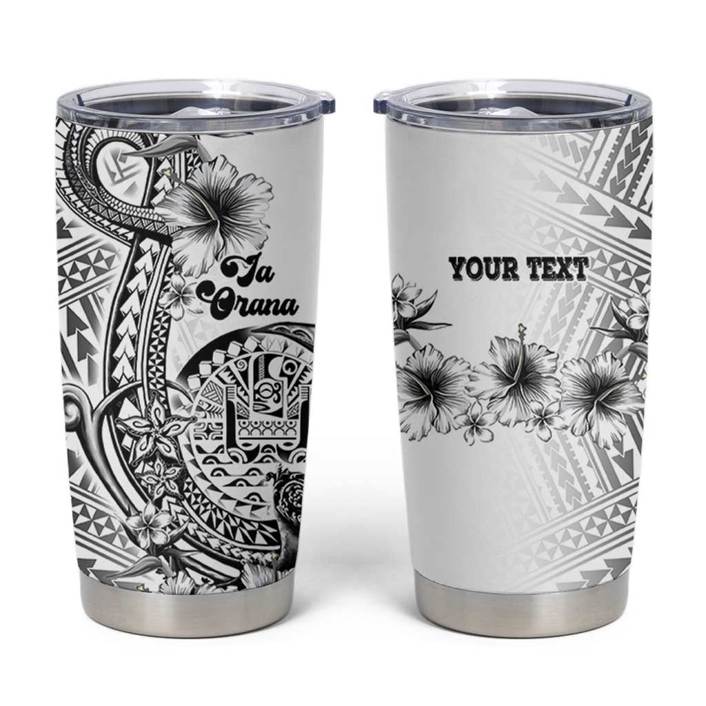 Ia Orana Tahiti Personalised Tumbler Cup French Polynesia Hook Tattoo Special White Color - Polynesian Pride