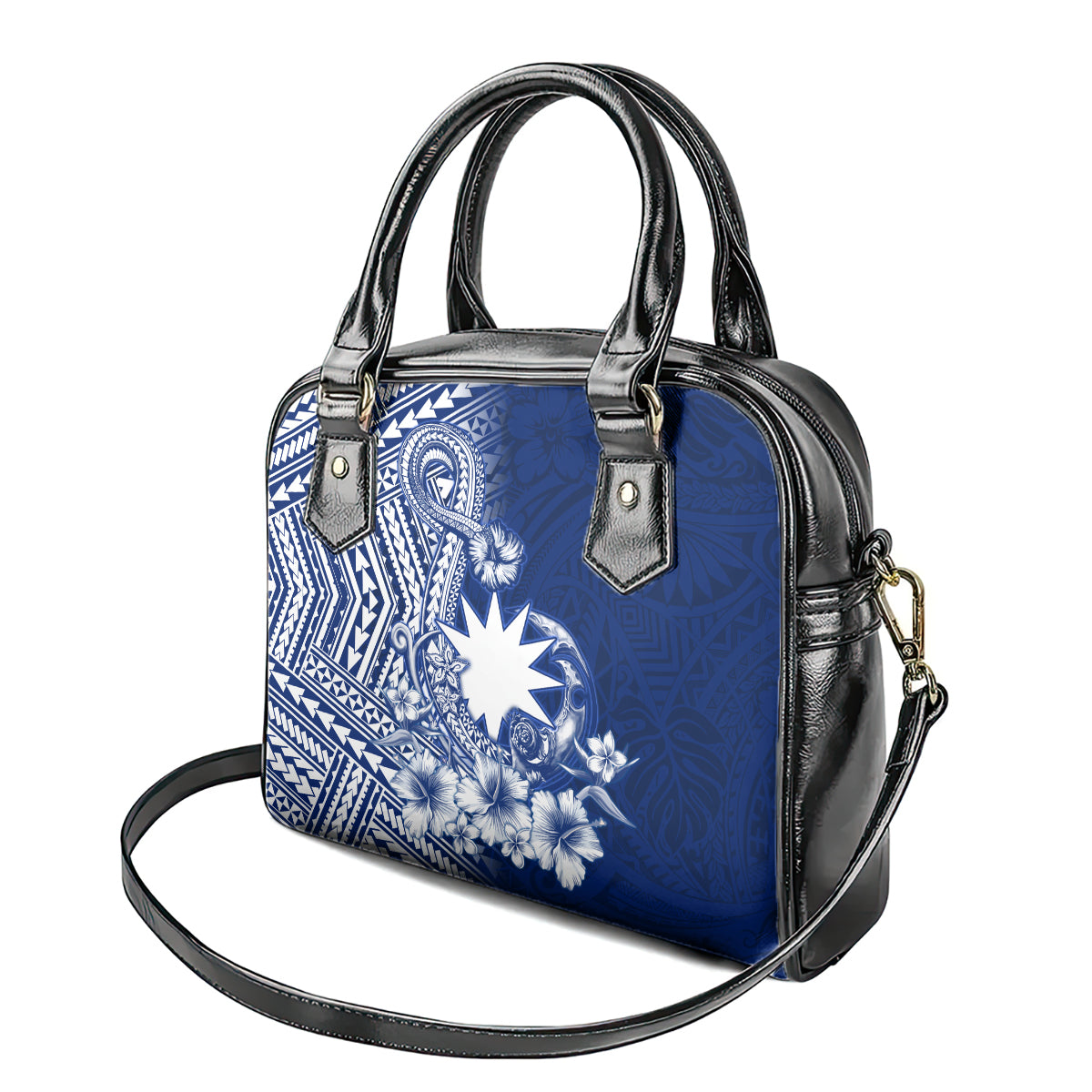 Nauru Independence Personalised Shoulder Handbag Naoero Hook Tattoo Special Polynesian Pattern LT9 - Polynesian Pride