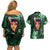 New Zealand Custom Women's Day Couples Matching Off Shoulder Short Dress and Hawaiian Shirt Maori Girl Feathers of Hope - Green LT9 - Polynesian Pride