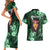 New Zealand Custom Women's Day Couples Matching Short Sleeve Bodycon Dress and Hawaiian Shirt Maori Girl Feathers of Hope - Green LT9 - Polynesian Pride