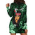 New Zealand Custom Women's Day Hoodie Dress Maori Girl Feathers of Hope - Green LT9 - Polynesian Pride