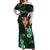 New Zealand Custom Women's Day Off Shoulder Maxi Dress Maori Girl Feathers of Hope - Green LT9 Women Green - Polynesian Pride