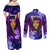 New Zealand Custom Women's Day Couples Matching Off Shoulder Maxi Dress and Long Sleeve Button Shirt Maori Girl Feathers of Hope - Purple LT9 - Polynesian Pride