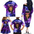 New Zealand Custom Women's Day Family Matching Off Shoulder Long Sleeve Dress and Hawaiian Shirt Maori Girl Feathers of Hope - Purple LT9 - Polynesian Pride