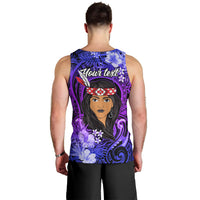 New Zealand Custom Women's Day Men Tank Top Maori Girl Feathers of Hope - Purple LT9 - Polynesian Pride