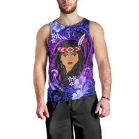 New Zealand Custom Women's Day Men Tank Top Maori Girl Feathers of Hope - Purple LT9 - Polynesian Pride