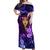 New Zealand Custom Women's Day Off Shoulder Maxi Dress Maori Girl Feathers of Hope - Purple LT9 Women Purple - Polynesian Pride