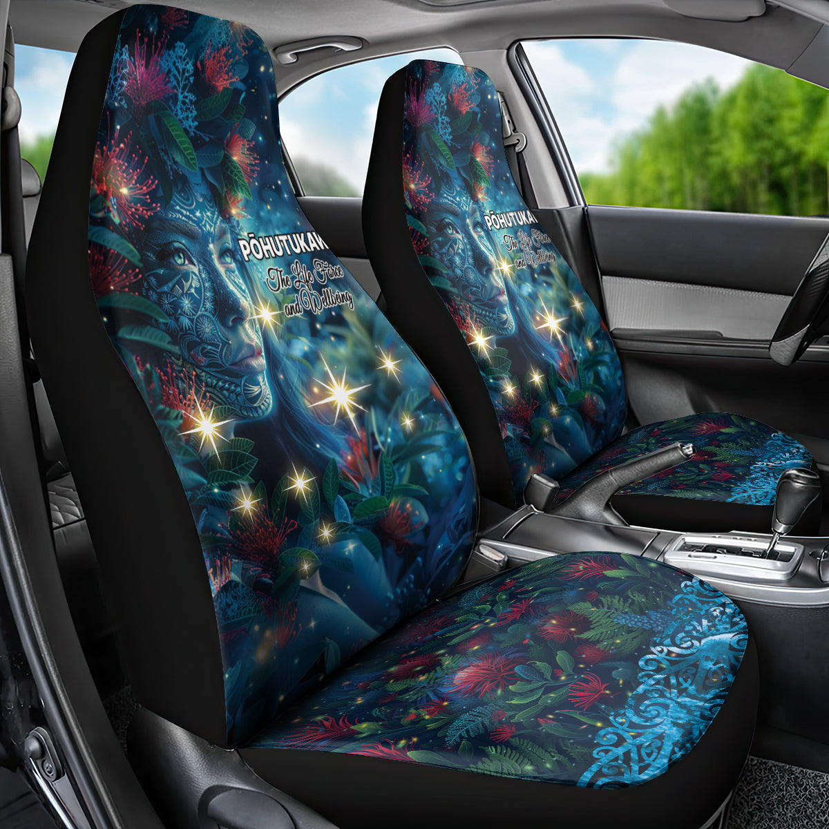 New Zealand Matariki Pohutukawa Car Seat Cover Te Mauri te Ora LT9 - Polynesian Pride