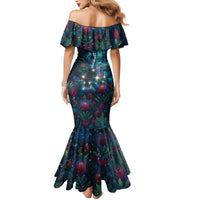 New Zealand Matariki Pohutukawa Family Matching Mermaid Dress and Hawaiian Shirt Te Mauri te Ora LT9 - Polynesian Pride