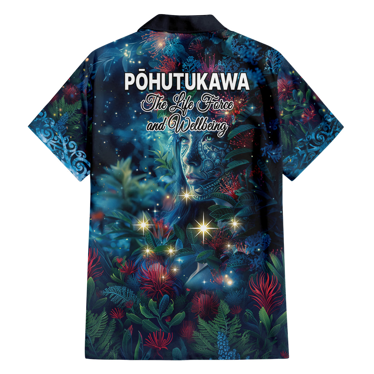 New Zealand Matariki Pohutukawa Family Matching Off Shoulder Short Dress and Hawaiian Shirt Te Mauri te Ora LT9 - Polynesian Pride