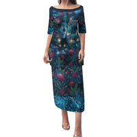 New Zealand Matariki Pohutukawa Family Matching Puletasi and Hawaiian Shirt Te Mauri te Ora LT9 Mom's Dress Art - Polynesian Pride