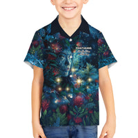 New Zealand Matariki Pohutukawa Family Matching Tank Maxi Dress and Hawaiian Shirt Te Mauri te Ora LT9 Son's Shirt Art - Polynesian Pride
