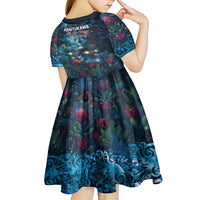 New Zealand Matariki Pohutukawa Kid Short Sleeve Dress Te Mauri te Ora LT9 - Polynesian Pride