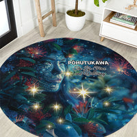 New Zealand Matariki Pohutukawa Round Carpet Te Mauri te Ora LT9 Art - Polynesian Pride