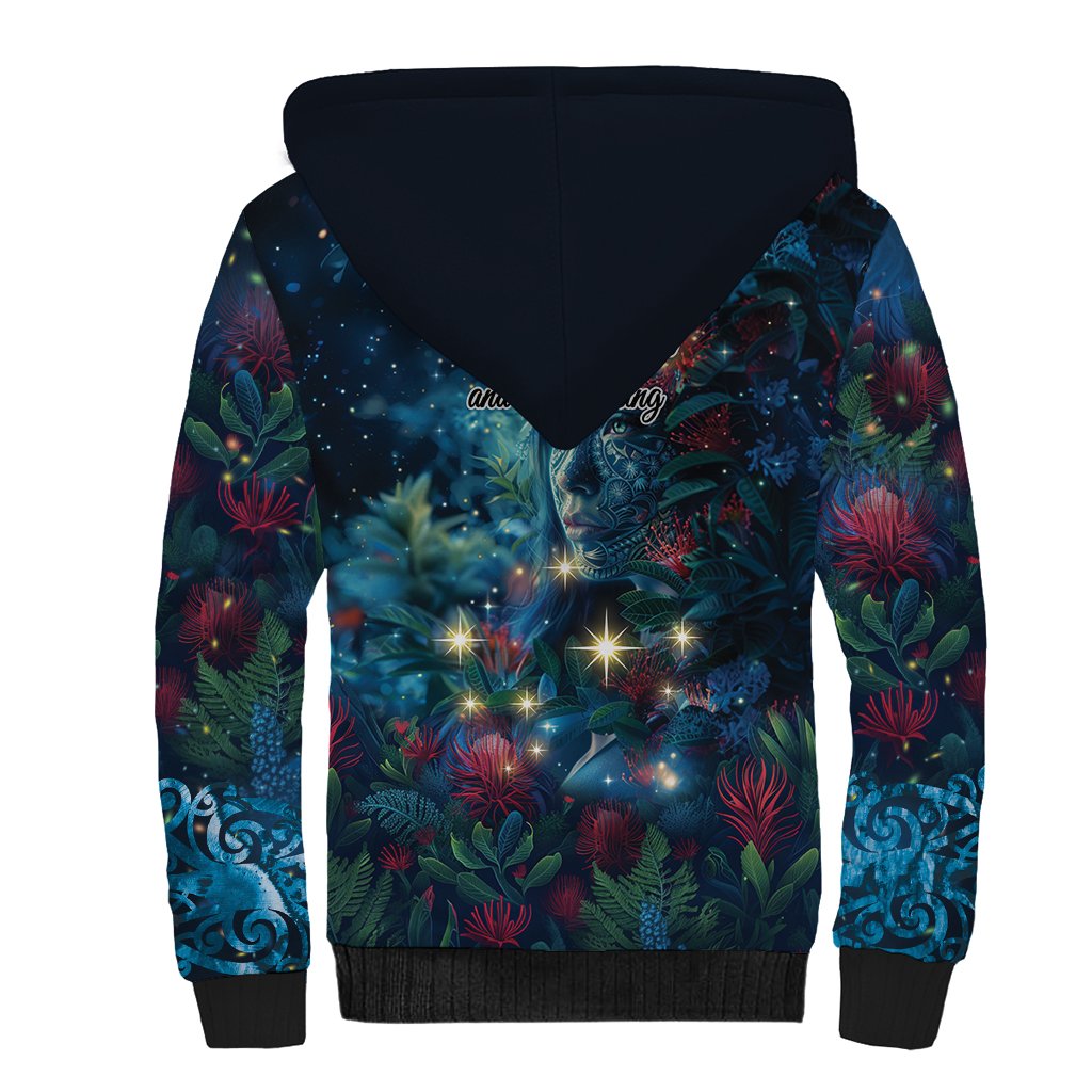 New Zealand Matariki Pohutukawa Sherpa Hoodie Te Mauri te Ora LT9 - Polynesian Pride