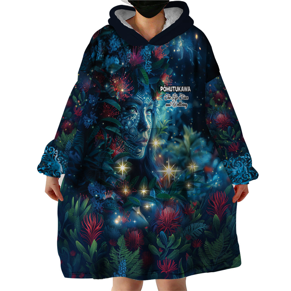 New Zealand Matariki Pohutukawa Wearable Blanket Hoodie Te Mauri te Ora LT9 - Polynesian Pride
