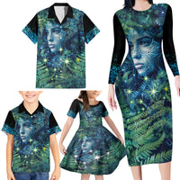 New Zealand Matariki Tupuanuku Family Matching Long Sleeve Bodycon Dress and Hawaiian Shirt Te W o te Hauhake LT9 - Polynesian Pride