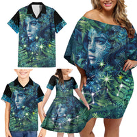New Zealand Matariki Tupuanuku Family Matching Off Shoulder Short Dress and Hawaiian Shirt Te W o te Hauhake LT9 - Polynesian Pride