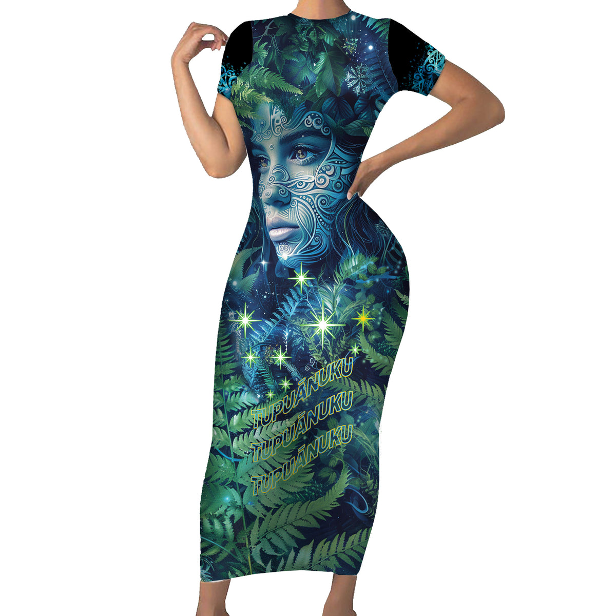 New Zealand Matariki Tupuanuku Family Matching Short Sleeve Bodycon Dress and Hawaiian Shirt Te W o te Hauhake LT9 Mom's Dress Art - Polynesian Pride