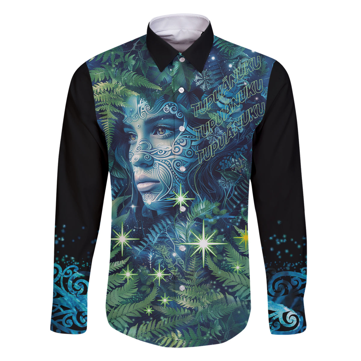 New Zealand Matariki Tupuanuku Family Matching Summer Maxi Dress and Hawaiian Shirt Te W o te Hauhake LT9 Dad's Shirt - Long Sleeve Art - Polynesian Pride