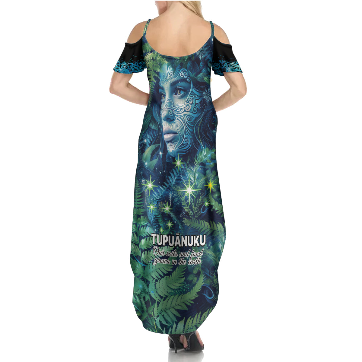 New Zealand Matariki Tupuanuku Family Matching Summer Maxi Dress and Hawaiian Shirt Te W o te Hauhake LT9 - Polynesian Pride