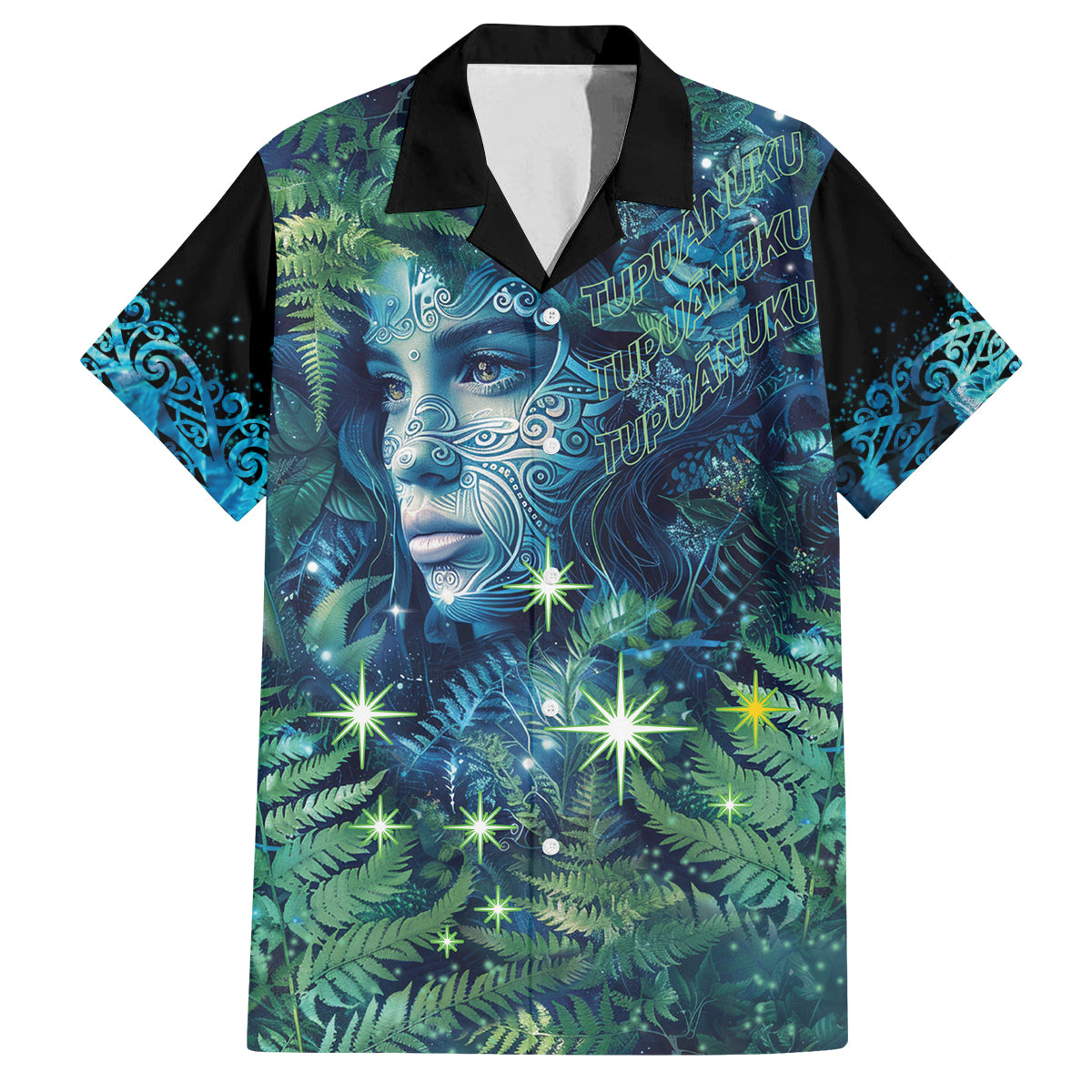 New Zealand Matariki Tupuanuku Family Matching Tank Maxi Dress and Hawaiian Shirt Te W o te Hauhake LT9 Dad's Shirt - Short Sleeve Art - Polynesian Pride