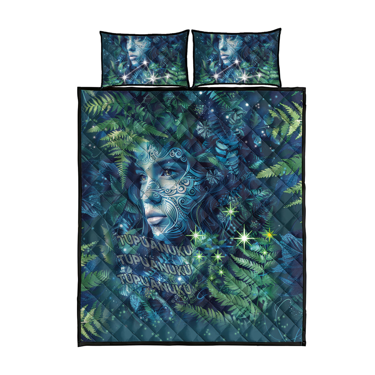 New Zealand Matariki Tupuanuku Quilt Bed Set Te W o te Hauhake LT9 - Polynesian Pride