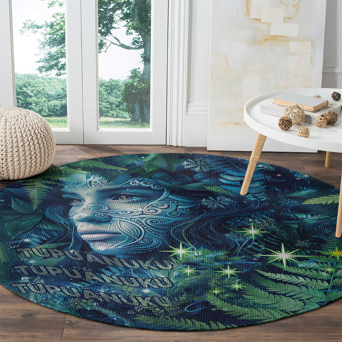 New Zealand Matariki Tupuanuku Round Carpet Te W o te Hauhake LT9 - Polynesian Pride