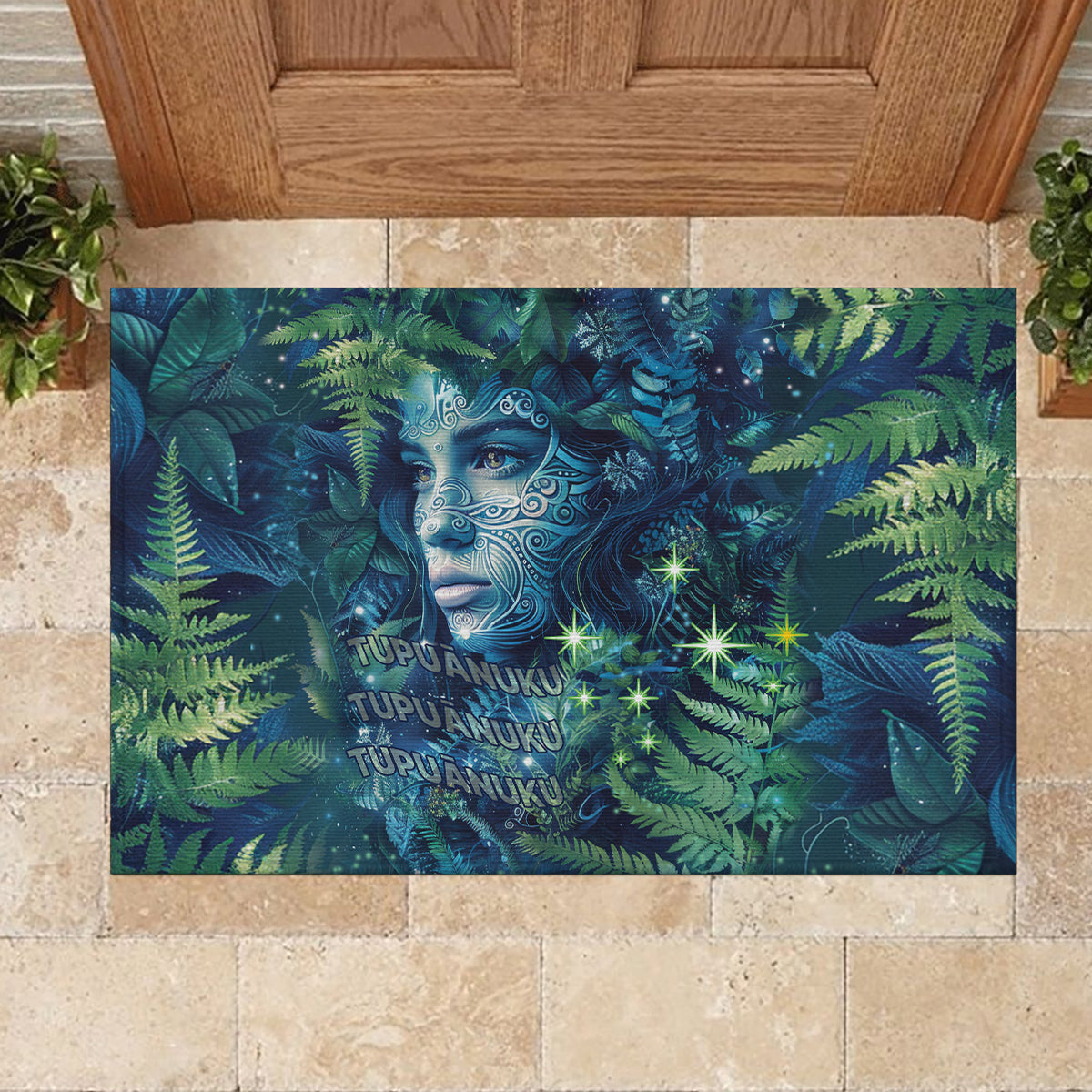 New Zealand Matariki Tupuanuku Rubber Doormat Te W o te Hauhake LT9 - Polynesian Pride