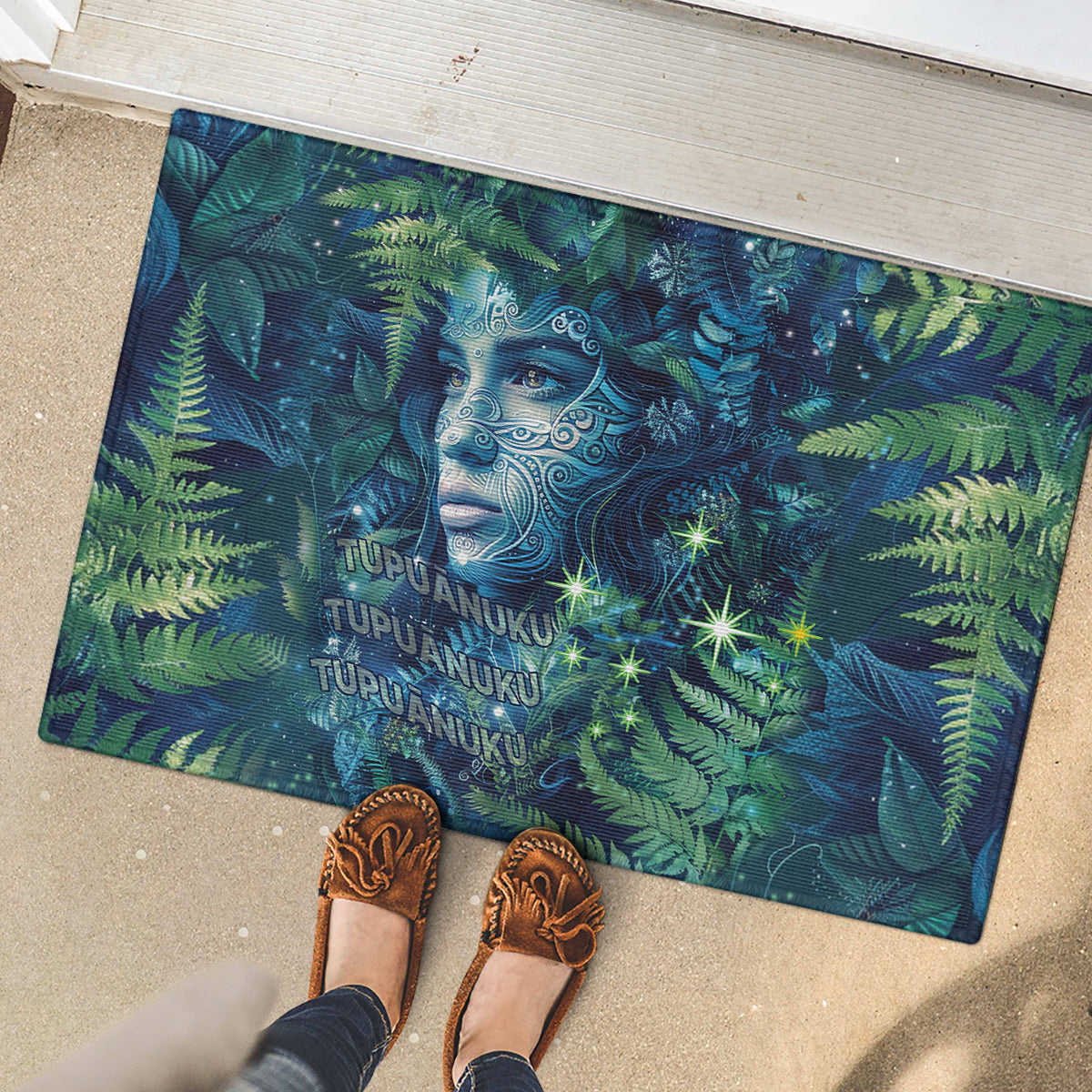 New Zealand Matariki Tupuanuku Rubber Doormat Te W o te Hauhake LT9 - Polynesian Pride