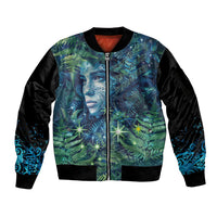 New Zealand Matariki Tupuanuku Sleeve Zip Bomber Jacket Te W o te Hauhake LT9 Unisex Art - Polynesian Pride
