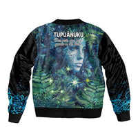 New Zealand Matariki Tupuanuku Sleeve Zip Bomber Jacket Te W o te Hauhake LT9 - Polynesian Pride