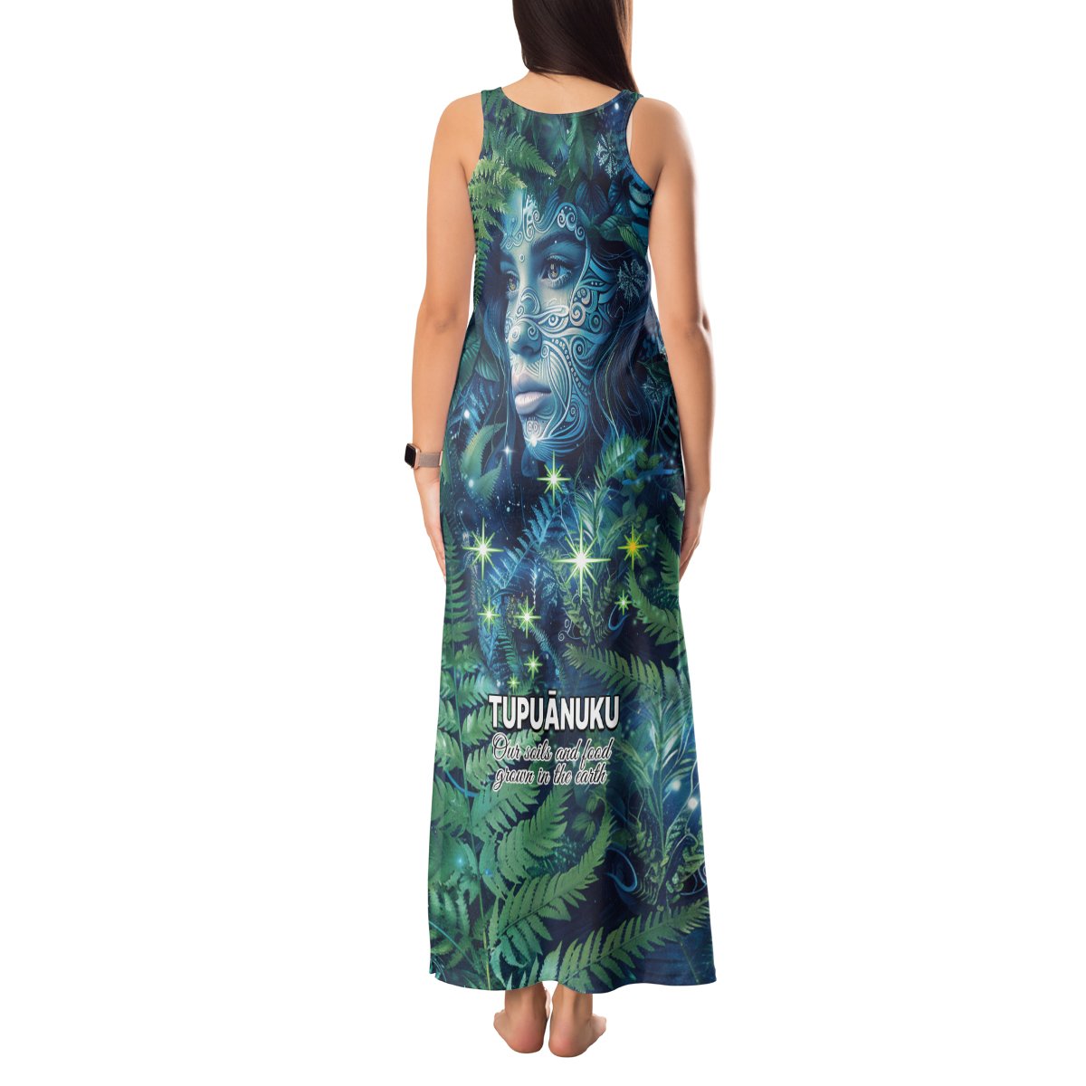 New Zealand Matariki Tupuanuku Tank Maxi Dress Te W o te Hauhake LT9 - Polynesian Pride