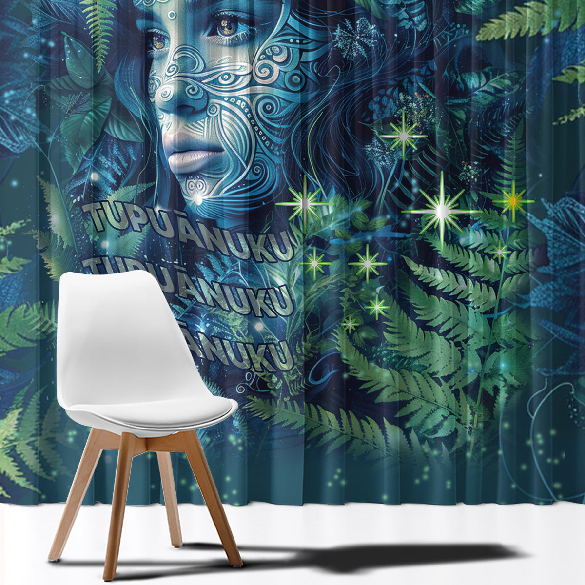 New Zealand Matariki Tupuanuku Window Curtain Te W o te Hauhake LT9 - Polynesian Pride