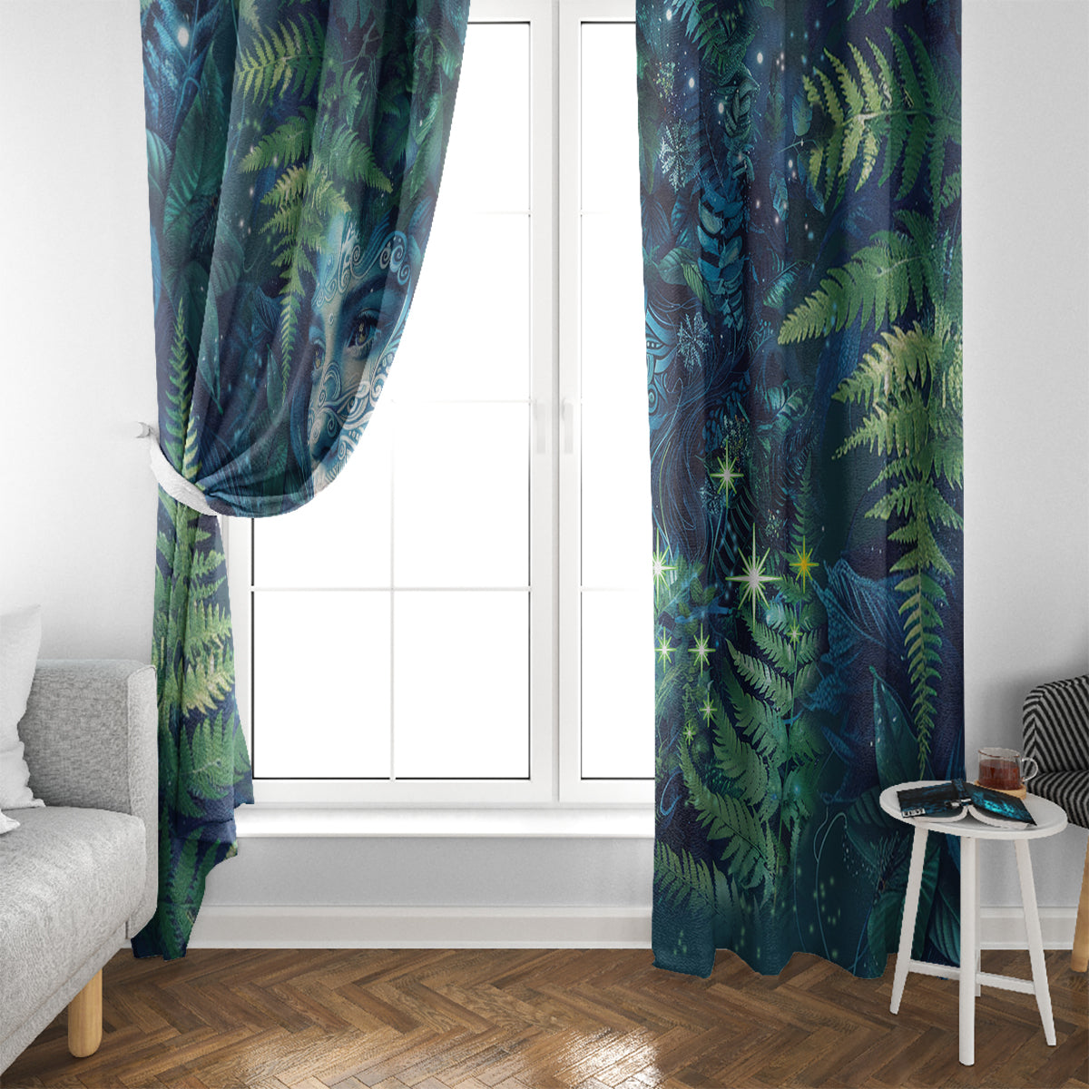 New Zealand Matariki Tupuanuku Window Curtain Te W o te Hauhake LT9 - Polynesian Pride