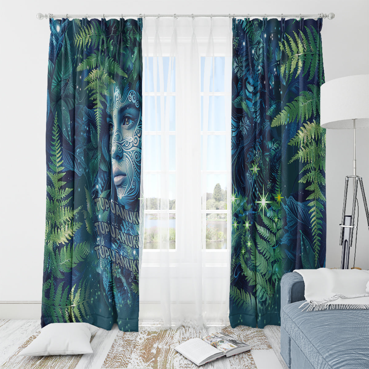 New Zealand Matariki Tupuanuku Window Curtain Te W o te Hauhake LT9 - Polynesian Pride