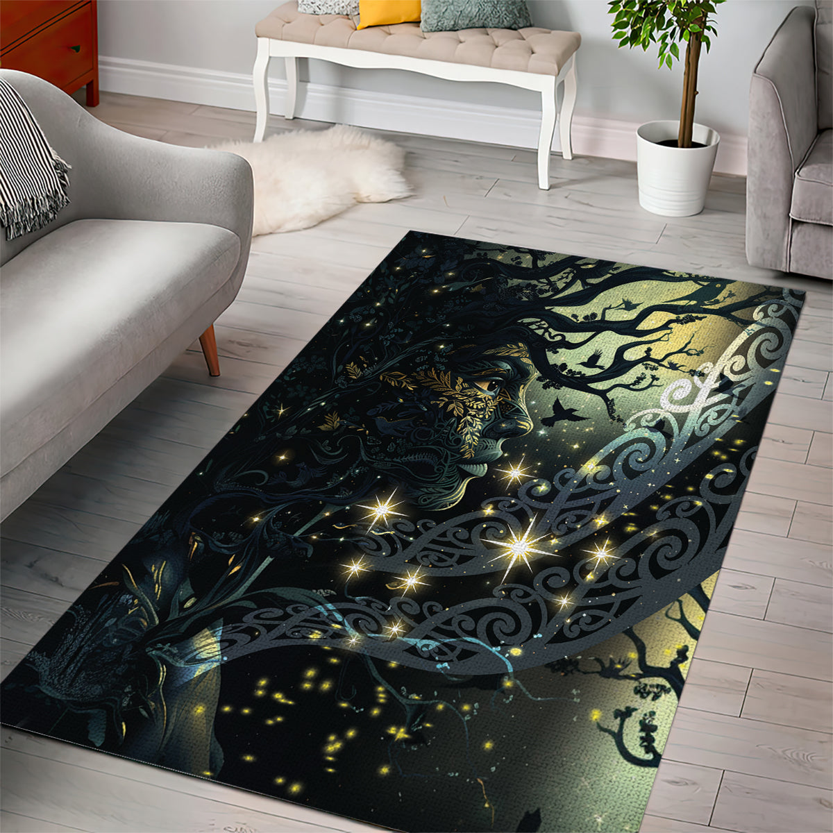 New Zealand Matariki Tupuarangi Area Rug Ng Kai o te Rangi LT9 - Polynesian Pride