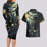 New Zealand Matariki Tupuarangi Couples Matching Long Sleeve Bodycon Dress and Hawaiian Shirt Ng Kai o te Rangi LT9 - Polynesian Pride